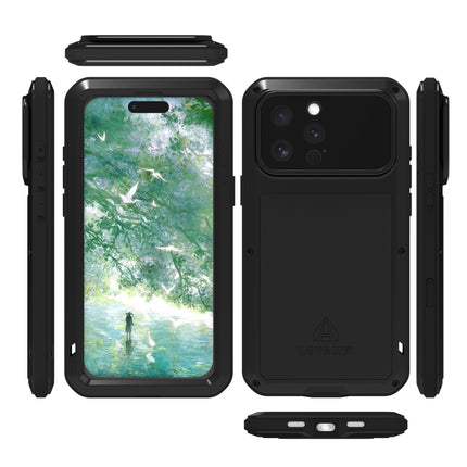 LOVE MEI Metal Shockproof Life Waterproof Dustproof Phone Case, For iPhone 16 Pro, For iPhone 16, For iPhone 15 Pro Max, For iPhone 15 Pro