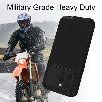 LOVE MEI Metal Shockproof Life Waterproof Dustproof Phone Case, For iPhone 16 Pro, For iPhone 16, For iPhone 15 Pro Max, For iPhone 15 Pro
