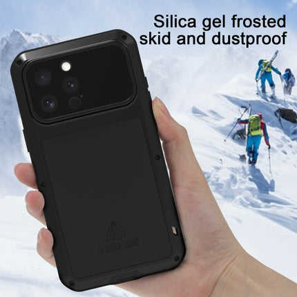 LOVE MEI Metal Shockproof Life Waterproof Dustproof Phone Case, For iPhone 16 Pro, For iPhone 16, For iPhone 15 Pro Max, For iPhone 15 Pro