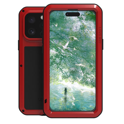 LOVE MEI Metal Shockproof Life Waterproof Dustproof Phone Case, For iPhone 16 Pro, For iPhone 16, For iPhone 15 Pro Max, For iPhone 15 Pro