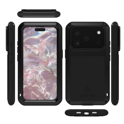 LOVE MEI Metal Shockproof Life Waterproof Dustproof Phone Case, For iPhone 17 Pro Max, For iPhone 17 Pro, For iPhone 17, For iPhone 16 Pro Max