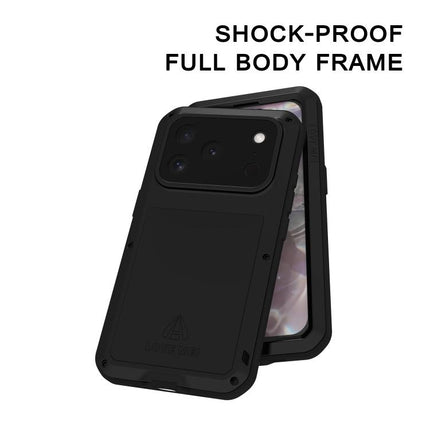 LOVE MEI Metal Shockproof Life Waterproof Dustproof Phone Case, For iPhone 17 Pro Max, For iPhone 17 Pro, For iPhone 17, For iPhone 16 Pro Max