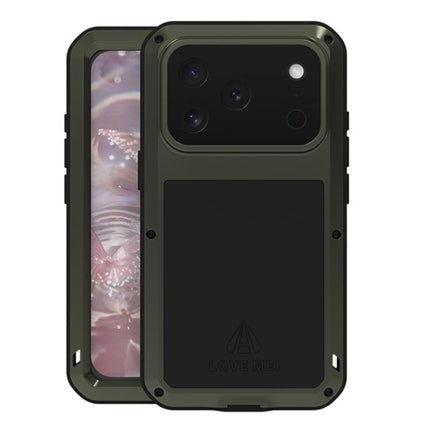 LOVE MEI Metal Shockproof Life Waterproof Dustproof Phone Case, For iPhone 17 Pro Max, For iPhone 17 Pro, For iPhone 17, For iPhone 16 Pro Max