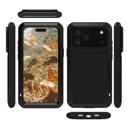 LOVE MEI Metal Shockproof Life Waterproof Dustproof Phone Case, For iPhone 17 Pro Max, For iPhone 17 Pro, For iPhone 17, For iPhone 16 Pro Max