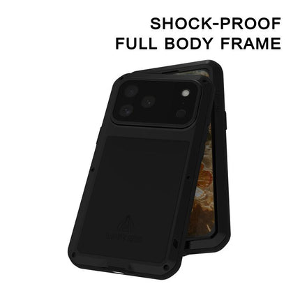 LOVE MEI Metal Shockproof Life Waterproof Dustproof Phone Case, For iPhone 17 Pro Max, For iPhone 17 Pro, For iPhone 17, For iPhone 16 Pro Max