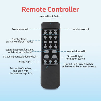 NK-330 3x3 4K 9 Screen HDMI DVI TV Video Wall Controller Splitter Multi Video Screen Processor Splicer