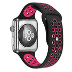 For Apple Watch Series 7 41mm / 6 & SE & 5 & 4 40mm / 3 & 2 & 1 38mm / Black Rose Red
