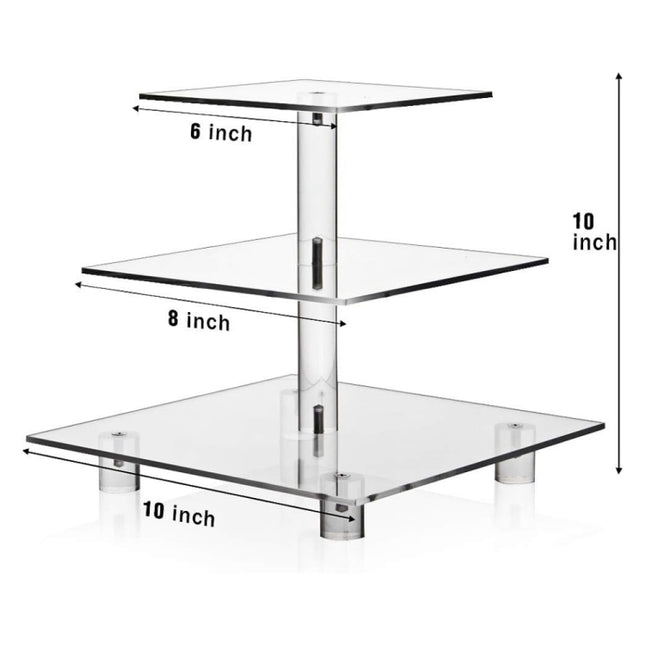 YX063 3 Tier Acrylic Square Cupcake Stand, YX063