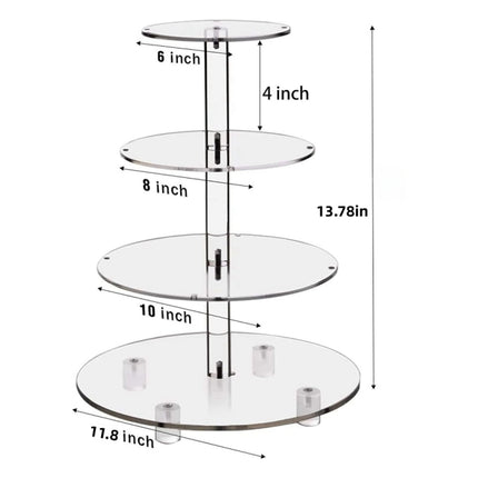 YX064 4 Tier Acrylic Circular Cupcake Stand, YX064