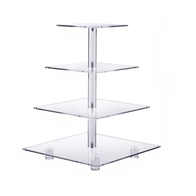 YX065 4 Tier Acrylic Square Cupcake Stand, YX065
