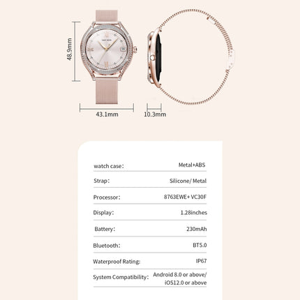 V66 1.28inch BT5.0 Smart Watch Support Heart Rate/ Sleep Detection, Silicone Strap