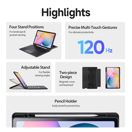 DUX DUCIS DK Floating Magnetic Keyboard Leather Tablet Case with Holder, For Samsung Galaxy Tab S6 Lite / 2024, For Samsung Galaxy Tab S9+, For Samsung Galaxy Tab A8 2021 10.5