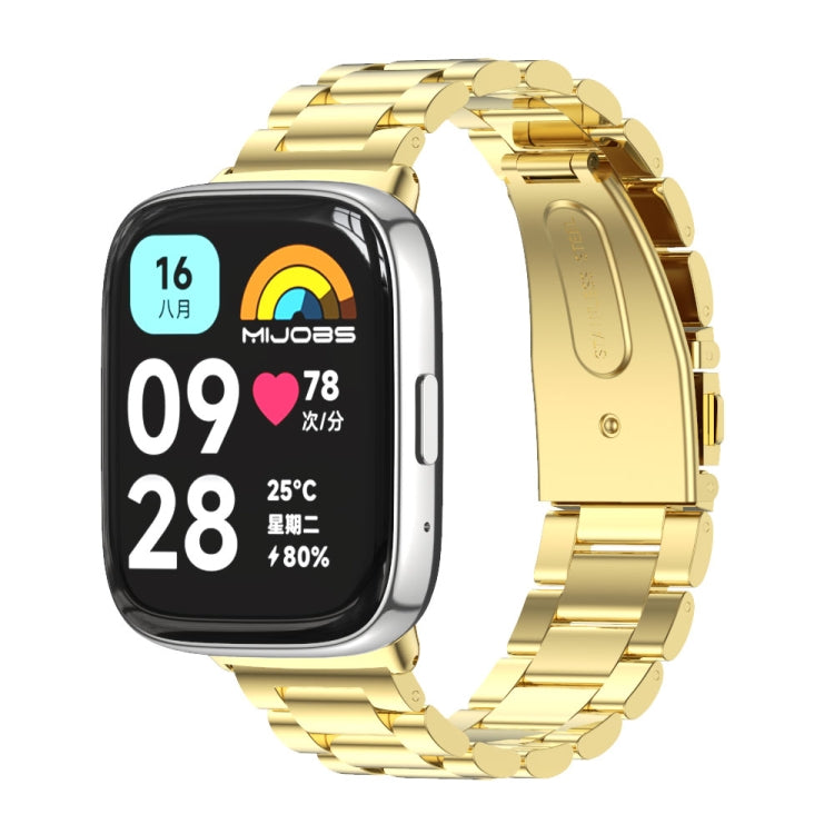 Mijobs Three-Bead Metal Stainless Steel Watch Band