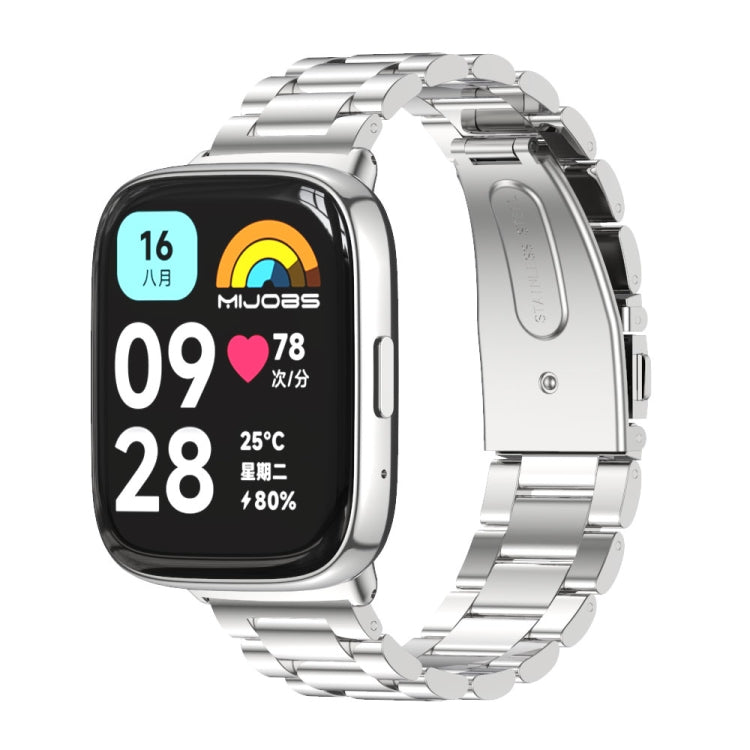Mijobs Three-Bead Metal Stainless Steel Watch Band, For Redmi Watch 3 Lite / Watch 3 Active