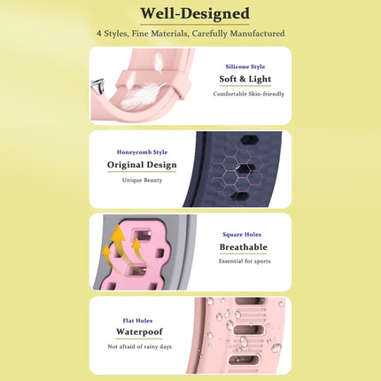 Mijobs Flat Hole Breathable Silicone Watch Band