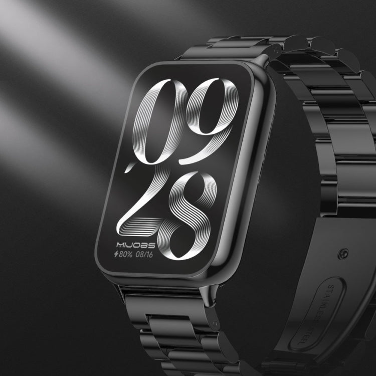 Mijobs Three Beads Stainless Steel Watch Band, For Xiaomi Smart Band 9 Pro / 8 Pro