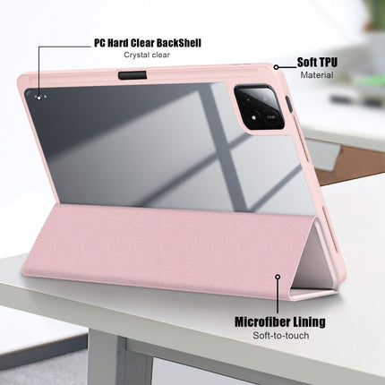 Acrylic 3-Fold Solid Color Smart Leather Tablet Case, For Xiaomi Pad 6S Pro 12.4, For Xiaomi Redmi Pad SE, For Xiaomi Pad 6 / 6 Pro