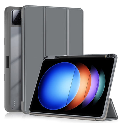 Acrylic 3-Fold Solid Color Smart Leather Tablet Case, For Xiaomi Pad 6S Pro 12.4, For Xiaomi Redmi Pad SE, For Xiaomi Pad 6 / 6 Pro