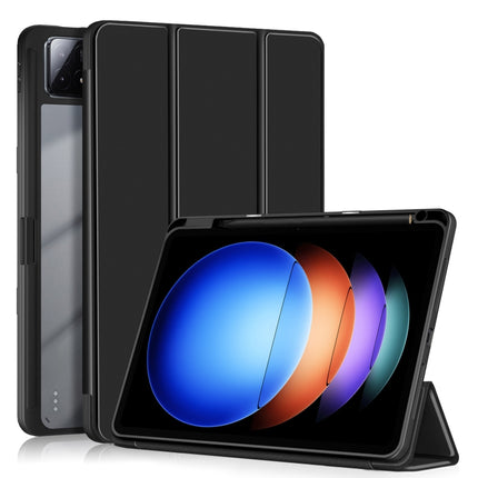 Acrylic 3-Fold Solid Color Smart Leather Tablet Case, For Xiaomi Pad 6S Pro 12.4, For Xiaomi Redmi Pad SE, For Xiaomi Pad 6 / 6 Pro