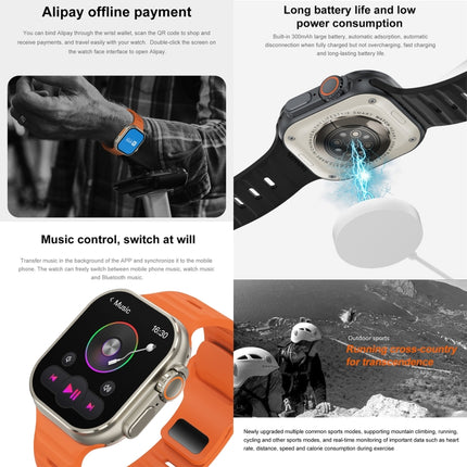 iW9 Ultra 2.04 inch Screen Smart Call Watch, BT Call / Heart Rate / Blood Pressure / Blood Oxygen