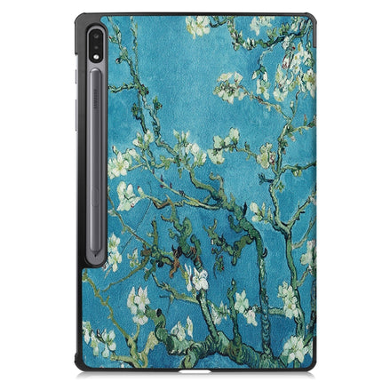 Custer Painted PU Leather Case with Sleep / Wake-up Function & 3-Fold Holder, For Samsung Galaxy Tab S8+ / Tab S8 Plus /  Tab S7 FE / Tab S7+