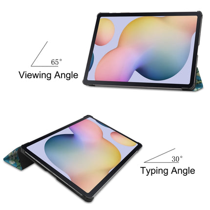 Custer Painted PU Leather Case with Sleep / Wake-up Function & 3-Fold Holder, For Samsung Galaxy Tab S8+ / Tab S8 Plus /  Tab S7 FE / Tab S7+