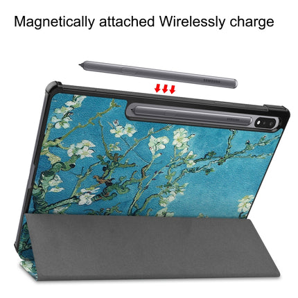 Custer Painted PU Leather Case with Sleep / Wake-up Function & 3-Fold Holder, For Samsung Galaxy Tab S8+ / Tab S8 Plus /  Tab S7 FE / Tab S7+