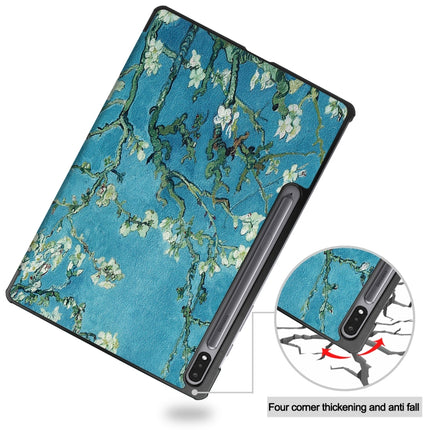 Custer Painted PU Leather Case with Sleep / Wake-up Function & 3-Fold Holder, For Samsung Galaxy Tab S8+ / Tab S8 Plus /  Tab S7 FE / Tab S7+