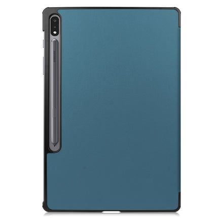 Custer Texture Smart PU Leather Case with Sleep / Wake-up Function & 3-Fold Holder, For Samsung Galaxy Tab S8+ / Tab S8 Plus /  Tab S7 FE / Tab S7+