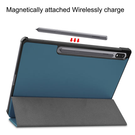 Custer Texture Smart PU Leather Case with Sleep / Wake-up Function & 3-Fold Holder, For Samsung Galaxy Tab S8+ / Tab S8 Plus /  Tab S7 FE / Tab S7+