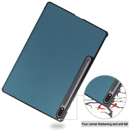 Custer Texture Smart PU Leather Case with Sleep / Wake-up Function & 3-Fold Holder, For Samsung Galaxy Tab S8+ / Tab S8 Plus /  Tab S7 FE / Tab S7+