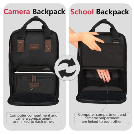 Cwatcun D78 Camera Laptop Backpack Bag, With Detachable Insert Camera Case