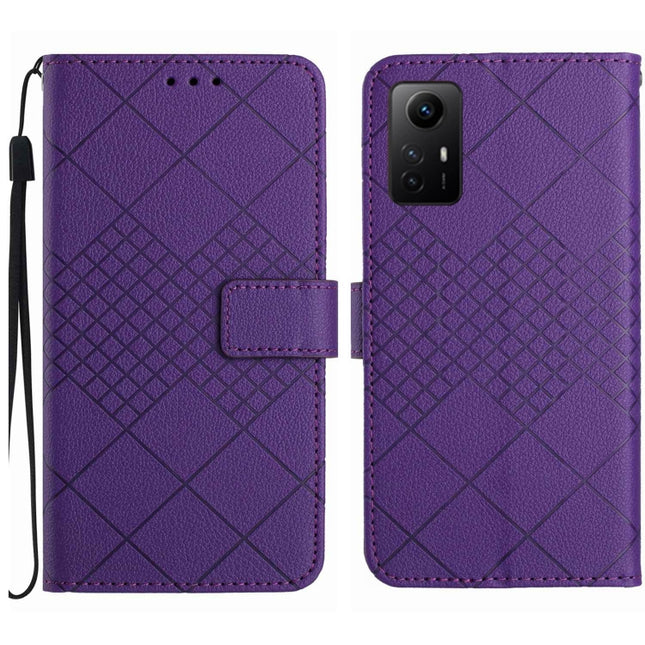 Rhombic Grid Texture Leather Phone Case, For Xiaomi Poco F4 5G, For Xiaomi Redmi 10A / 9C, For Xiaomi 12 Pro, For Xiaomi 12
