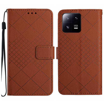 Rhombic Grid Texture Leather Phone Case, For Xiaomi 13, For Xiaomi 12T / 12T Pro, For Xiaomi Poco M5 / M4 5G, For Xiaomi Redmi Note 10 4G / Note 10S