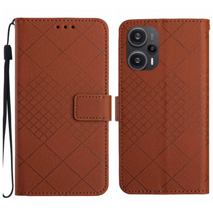 Rhombic Grid Texture Leather Phone Case, For Xiaomi Redmi 12 4G / 5G / Poco M6 Pro 5G, For Xiaomi 13T, For Xiaomi Poco F5, For Xiaomi Poco F5 Pro