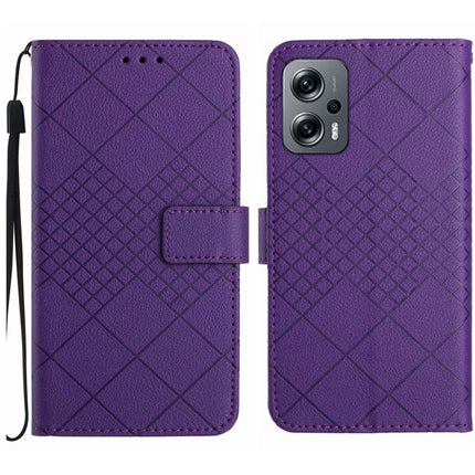 Rhombic Grid Texture Leather Phone Case, For Xiaomi 12S Ultra, For Xiaomi Poco X4 GT, For Xiaomi 12 Lite, For Xiaomi Poco C40