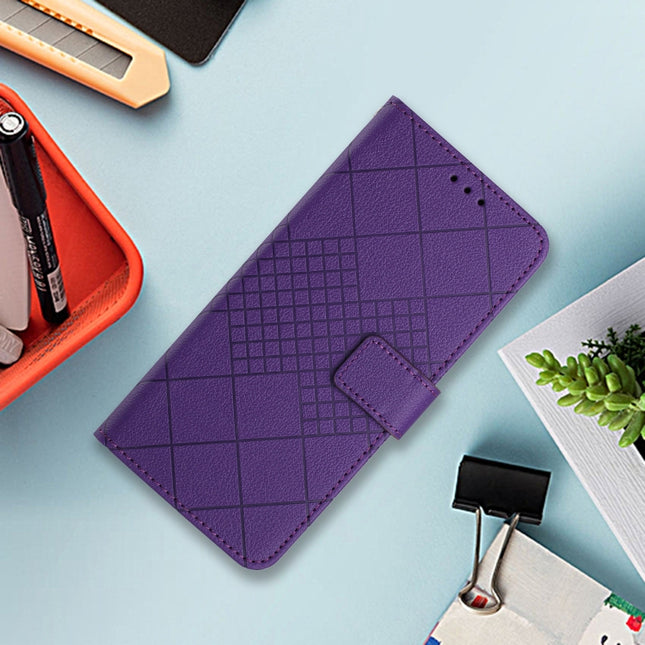 Rhombic Grid Texture Leather Phone Case, For Xiaomi 14 Ultra, For Xiaomi 14 Pro, For Xiaomi 14, For Xiaomi Redmi 13C 4G