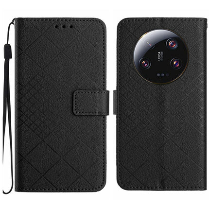Rhombic Grid Texture Leather Phone Case, For Xiaomi 14 Ultra, For Xiaomi 14 Pro, For Xiaomi 14, For Xiaomi Redmi 13C 4G