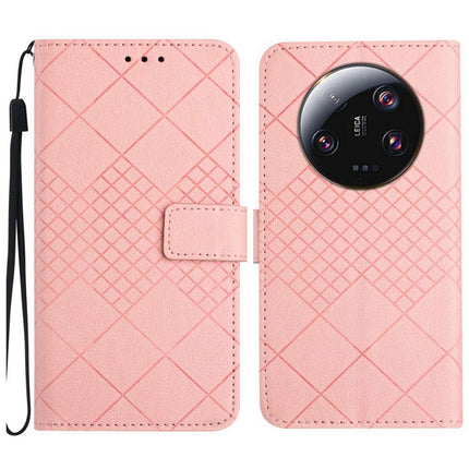 Rhombic Grid Texture Leather Phone Case, For Xiaomi 14 Ultra, For Xiaomi 14 Pro, For Xiaomi 14, For Xiaomi Redmi 13C 4G