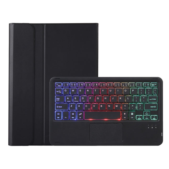 A09B-AS Candy Color Touch Backlight Bluetooth Keyboard Leather Tablet Case with Pen Holder