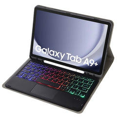 A09B-AS Candy Color Touch Backlight Bluetooth Keyboard Leather Tablet Case with Pen Holder