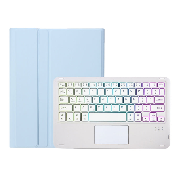 A09B-AS Candy Color Touch Backlight Bluetooth Keyboard Leather Tablet Case with Pen Holder