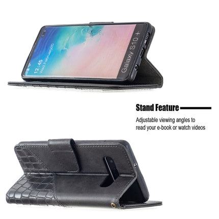 Matching Color Crocodile Texture Horizontal Flip PU Leather Case with Wallet & Holder & Card Slots, For Samsung Galaxy S10 Plus