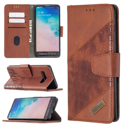 Matching Color Crocodile Texture Horizontal Flip PU Leather Case with Wallet & Holder & Card Slots, For Samsung Galaxy S10 Plus