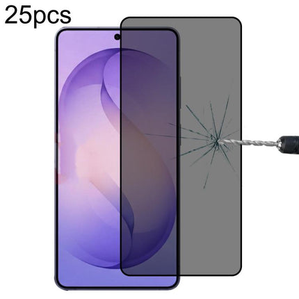 25pcs Full Cover Anti-peeping Tempered Glass Film,  Support Fingerprint Unlocking, For Samsung Galaxy S26+ 5G, For Samsung Galaxy S26 Ultra 5G, For Samsung Galaxy S26 5G, For Samsung Galaxy S25 Edge 5G, For Samsung Galaxy S25 5G                        ...