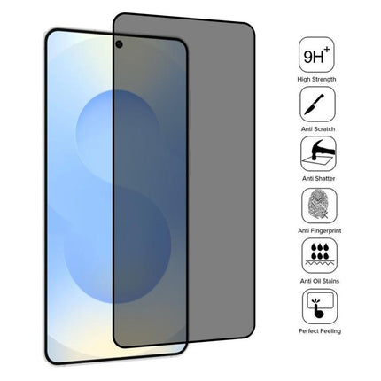 25pcs Full Cover Anti-peeping Tempered Glass Film,  Support Fingerprint Unlocking, For Samsung Galaxy S26+ 5G, For Samsung Galaxy S26 Ultra 5G, For Samsung Galaxy S26 5G, For Samsung Galaxy S25 Edge 5G, For Samsung Galaxy S25 5G                        ...