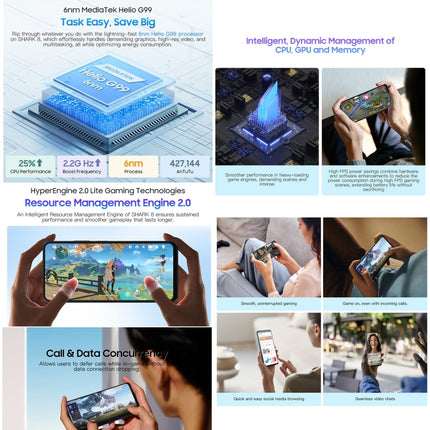 Blackview SHARK 8, Identificación de huellas dactilares, 6.78 pulgadas Android 13 MTK6789 Helio G99 Octa Core hasta 2.2GHz, Red: 4G, OTG, 8GB+128GB, 8GB+256GB