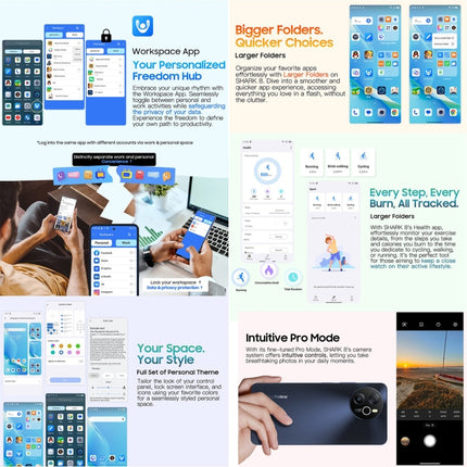 Blackview SHARK 8, Identificación de huellas dactilares, 6.78 pulgadas Android 13 MTK6789 Helio G99 Octa Core hasta 2.2GHz, Red: 4G, OTG, 8GB+128GB, 8GB+256GB