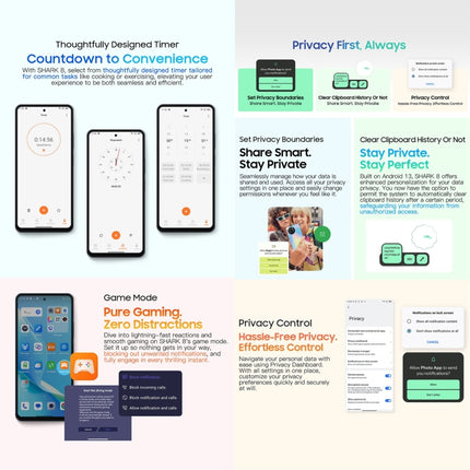 Blackview SHARK 8, Identificación de huellas dactilares, 6.78 pulgadas Android 13 MTK6789 Helio G99 Octa Core hasta 2.2GHz, Red: 4G, OTG, 8GB+128GB, 8GB+256GB