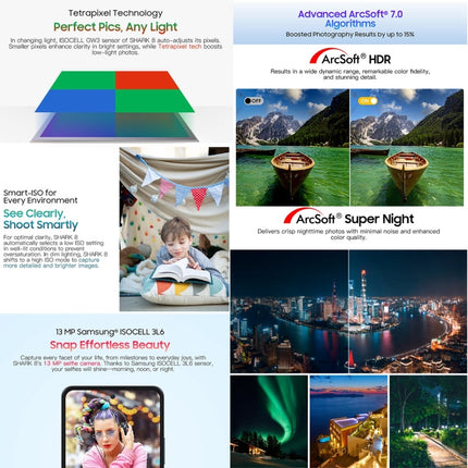 Blackview SHARK 8, Identificación de huellas dactilares, 6.78 pulgadas Android 13 MTK6789 Helio G99 Octa Core hasta 2.2GHz, Red: 4G, OTG, 8GB+128GB, 8GB+256GB